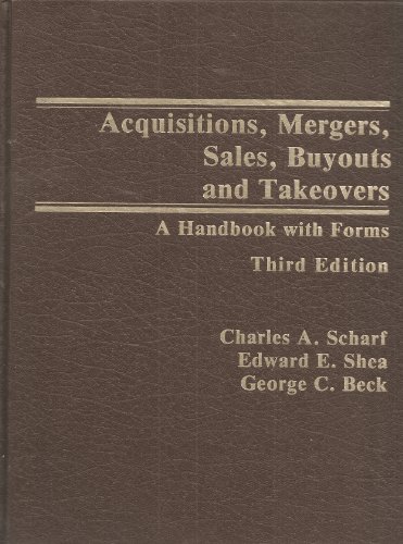 ACQUISITIONS MERGES SALES B/T SCHARF ET AL 0130031208 Book Cover