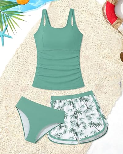 Image of TUONROAD Girls 3pcs Tankini Swimsuit Size 11-16 Bathing Suits for Teens