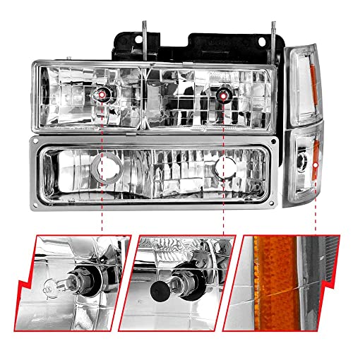 Anzo USA - 88-98 Chevrolet C1500 Crystal Headlights Chrome w/Signal and Side Marker Lights (111506) by ANZO USA - Used condition - Image 3
