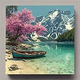 Bote Diamond Painting Mar Diamond Painting Adultos, 5D Pintura Diamante Niños, DIY Cristal Bordado Punto de Cruz Cuadro Diamantes Puzzle Kits, Dormitorio Paredes Decoración Del Hogar 35x35cm ou7-e7