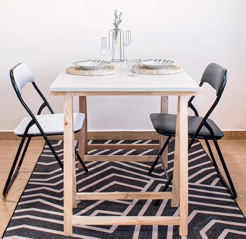 THE SECRET HOME - Pack de 1, 2, 4 y 6 Sillas Plegables Acolchadas - Asiento Auxiliar para el Hogar - Ideal para Cocina, Comedor, Salón, Dormitorio - 44 x 46 x 79 cm (2, Blanco/Negro) - imagen 2