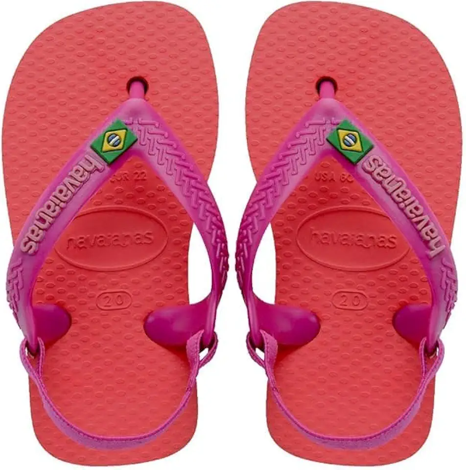 Chinelo Havaianas Baby Brasil Logo Rosa Cristal 23-24