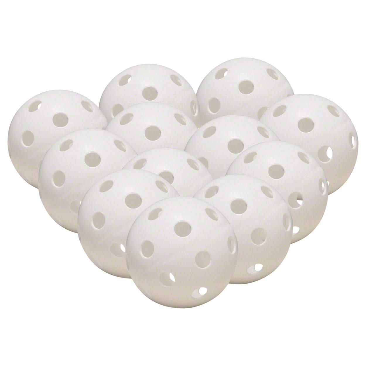 Sport-Tec Kunststoff Baseball Übungsball, Scoopball Fangspiel, Fangballspiel, Lochball für Floorball und Unihockey, Durchmesser 9 cm