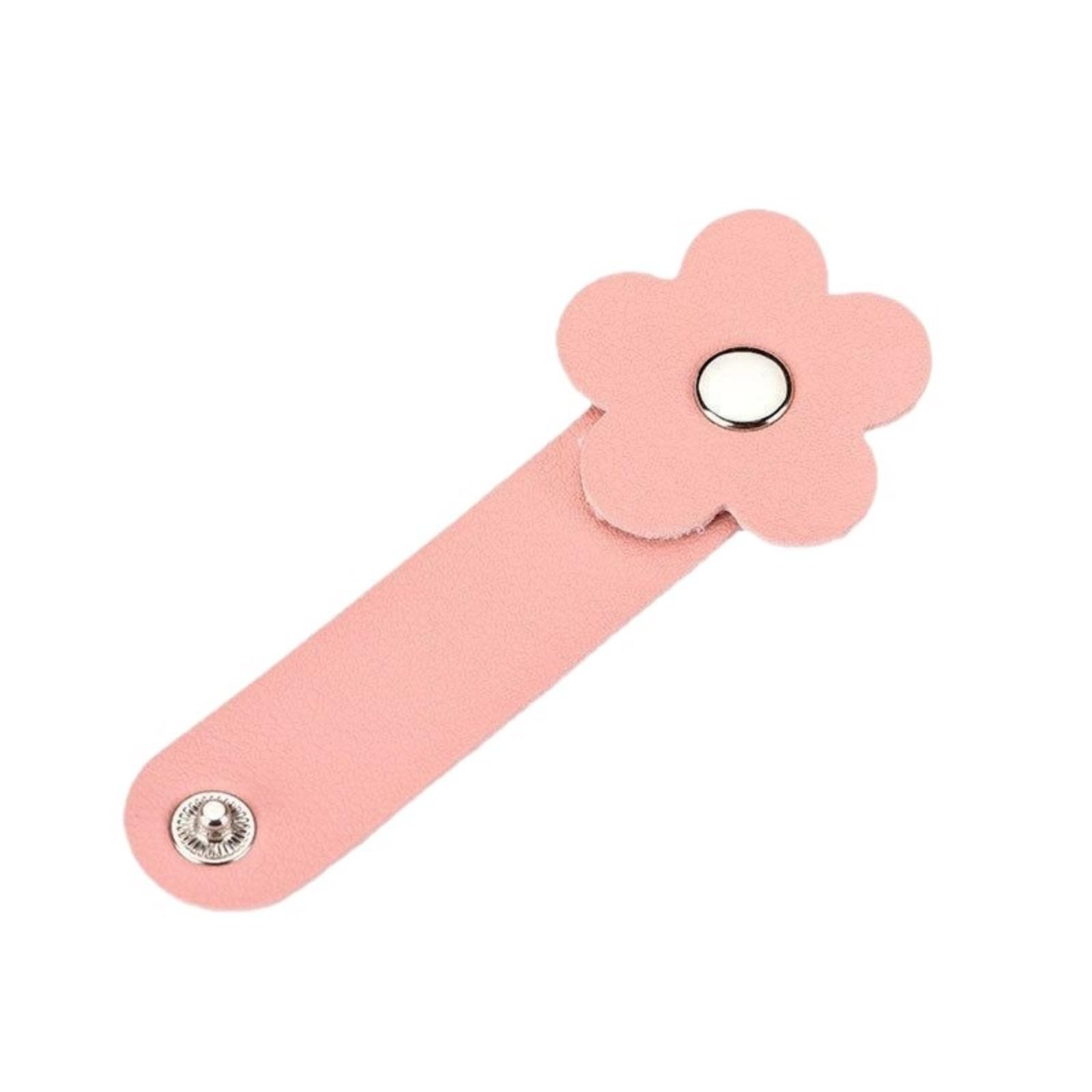 Pattern Wire Winder PU Leather Cable Organiser Ties for Phone Cables and Headphone Storage Flower Cable Clip