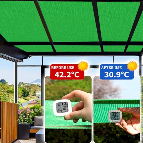 Bâche d'ombrage avec œillets contre la chaleur sous pergola et serre 7x12