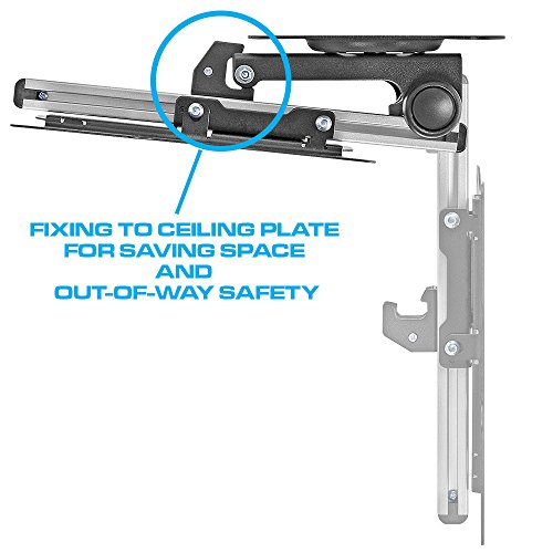 Cmple - Ceiling Cabinet Tv Mount For 17-37" Led,Lcd, Plasma Tvs With Swiveling And Folding Mechanism - Black/Silver #TOP2