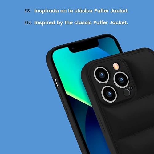 Miniatura 3 de Funda compatible con iPhone 14 Pro Max Premium estilo puffer - Elegancia negra