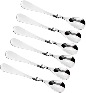 YANGXU 6PC in Acciaio Inox Cucchiaio di caffè Dessert Cucchiaio di caffè della Paletta Mescolare cucchiaino Scoop Ritorto cucchiaino Accessori caffè