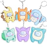 Anime Keychain Cute keyring Set for Theme Party Favor Decor Pendant Hanging Ornament Kawaii Cosplay Accessories Gifts for Boys Child Women Men Best Friends Collectors Lovers