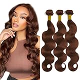 Auburn Bundles Human Hair Brown Bundles Color 33 Body Wave Human Hair Bundles 12 14 16 Inch Soft And Healthy 3 Bundles Hair Weave Reddish Brown Bundles Unprocessed Remy Hair Extensions