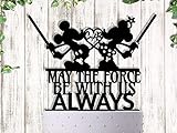 Mouse Anniversary Jedi May The Force Be With Us Wedding Cake Topper