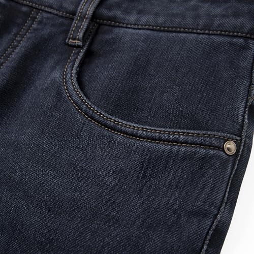 Classic Straight-Leg Men's Jeans Made from Dark Blue Denim Fabric offering Elasticity and Soft Comfort for Everyday wear4