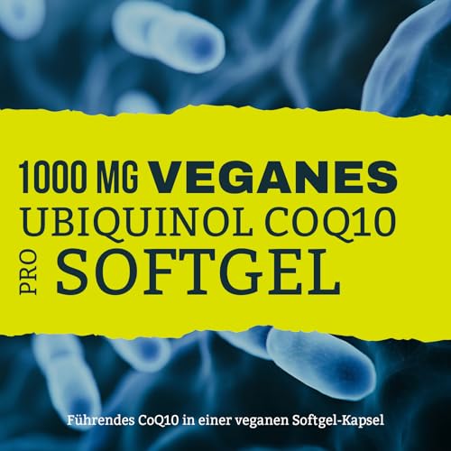 Liposomale Ubiquinol CoQ10 1000 mg – Hochdosiertes veganes Coenzym Q10 mit Phosphatidylcholin für optimale Aufnahme – Premium Nahrungsergänzung – 60 Weichkapseln (60 stück (1er Pack))