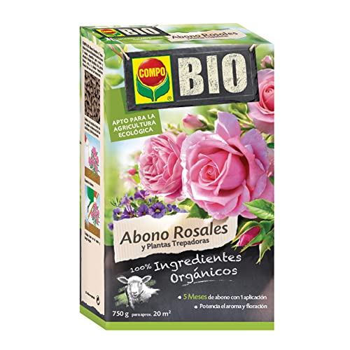 COMPO BIO Abono Rosales y Trepadoras, Liberación lenta, Apto para agricultura ecológica, Pellets, 750 g