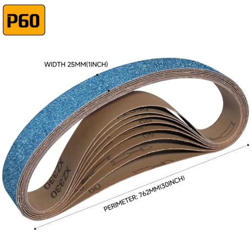 Image of 10-Piece Premium 1 x 30 Inch Zirconia Sanding Belts 60 Grit