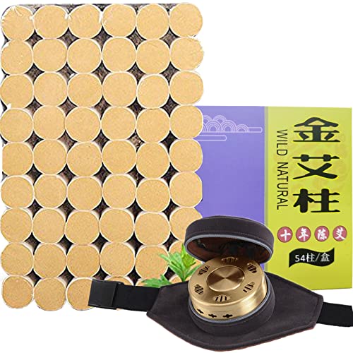 Purificador de moxa sin humo con tanque de cobre 54 Rollos de palos Moxibustion pura Moxa, 10 años de pureza 60: 1 Ratio Cover
