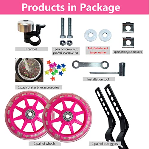 image for DDJKCZ Training Wheels for Kids Bicycle,Flash Mute Big Wheel Compatibl