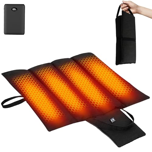 10000mAh Heated Seat Cushion Battery Operated - Foldable Portable USB Rechargeable Heating Seat...