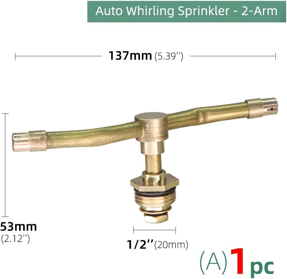 1PC 2/3/4 Arm Automatic Rotary Whirling Sprinkler Garden Lawn Irrigation Watering Nozzle Spray Rotating Brass Sprayer(2-arm)