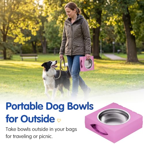 Image of XIAZ Elevated Dog Bowls Large Breed Raised Dogs Bowl Stand Large /Medium Sized Dog Stainless Steel Food Water Bowl Stands 5 Heights Adjustable 9 /11 /12 /14in Pet Feeder Dish Station