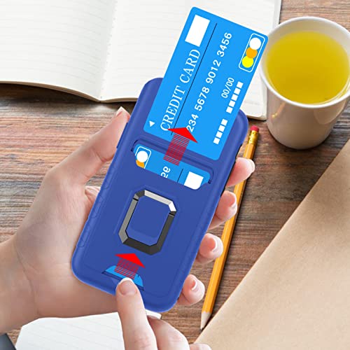 Asuwish Phone Case for Samsung Galaxy A42 5G with Tempered Glass Screen Protector Cover and Slim Credit Card Ring Holder Stand Cell Accessories Glaxay A 42 G5 Gaxaly 42A S42 4G 2021 Women Men Blue by Asuwish - Image 2