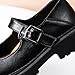 XMM Mary Jane Shoes Black Platform Chunky Mary Janes for Women Ladies Comfort Leather Dressy Casual Cute Girls Kawaii Lolita School Trendy Work Shoes US 5