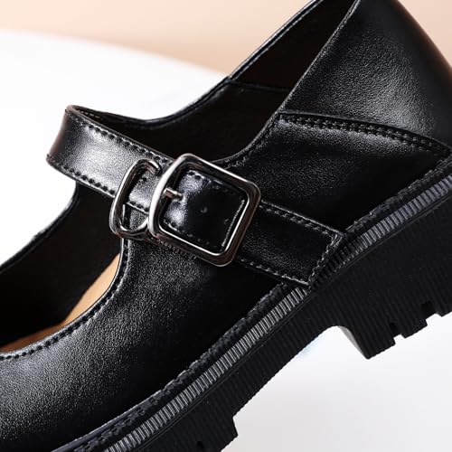XMM Mary Jane Shoes Black Platform Chunky Mary Janes for Women Ladies Comfort Leather Round Toe Non-Slip Ankle Strap Dressy Casual Cute Girls Kawaii Lolita School Trendy Work Shoes US 7 by XMM - Used condition - Image 6