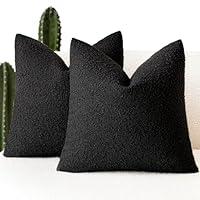Foindtower Bouclé-Kissenbezüge – 2er Set, 46x46 Cm, Strukturiert, Weich, Für Sofa & Bett (Farbe: Schokolade)
