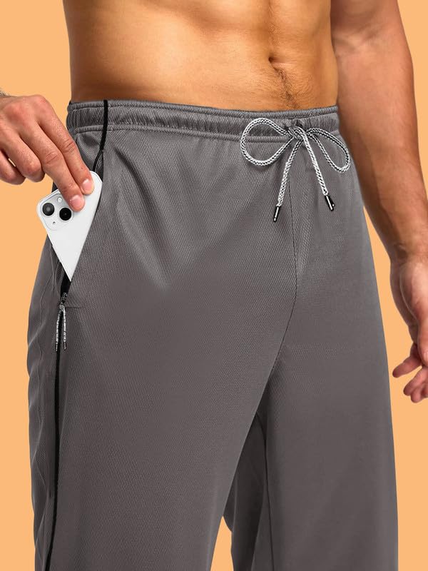 Image of Pinkmint Men's Cotton Comfort Fit Drawstring Track Pants with Side Pockets | Relaxed Fit | Men's Cotton Joggers