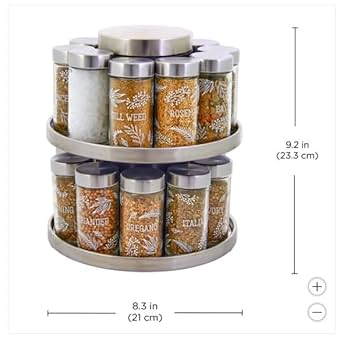 Amazon.com: 20 Jar Revolving Spice Rack with Integrated Tool