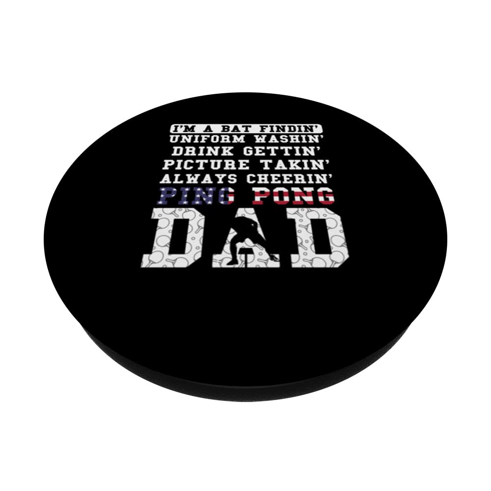I'm a bat findin' washin ping pong dad table tennis PopSockets Swappable PopGrip, Black - Image 2