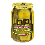 Mt. Olive Old Fashioned Sweet Bread & Butter Sandwich Stuffers Pickles 16 oz (Pack of 12)
