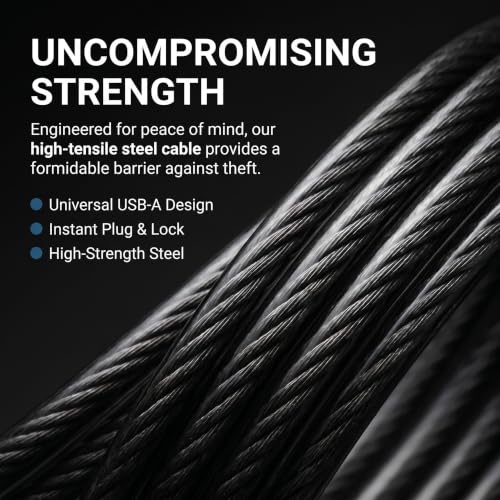 Candado para portátil Toddmomy con cable de seguridad y combinación de 4 dígitos 7