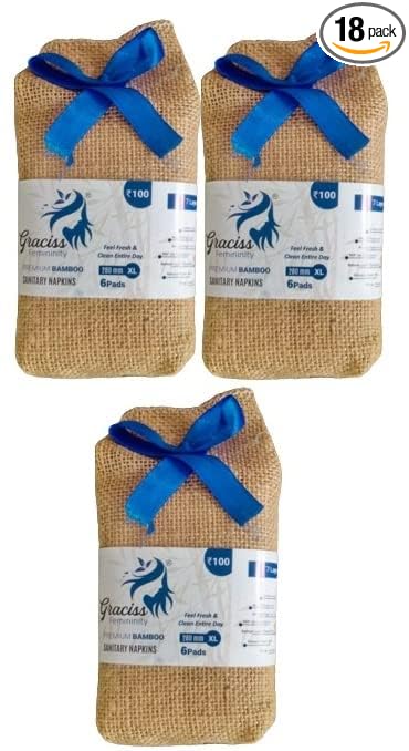 Graciss Anion Sanitary Pads 290MM- XL Size pads 3Packs(18pieces)