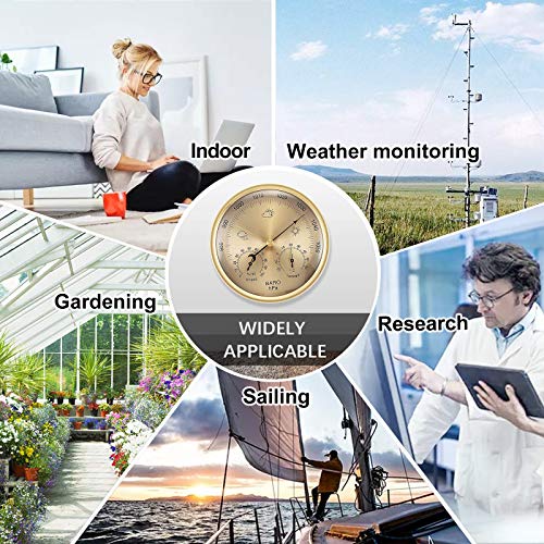Yigeyi 3 In 1 Wall Hanging Weather Thermometer Barometer Pressure Gauge Hygrometer 132Mm The Perfect One For You #TOP6