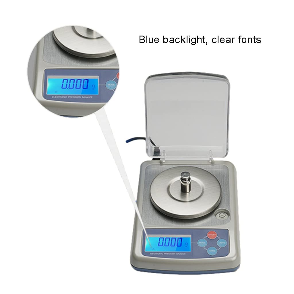 Bilancia Digitale Portatile Ad Alta Precisione con Paravento Bilancia Analitica Bilancia da Laboratorio Bilancia da Cucina per Gioielli Peso di Calibrazione,300G/0.01G