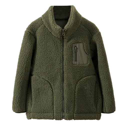 Generic - Manteau Garçon Polaire Coupe-Vent Confortable Hiver Isolation Thermique Haute Performance Quotidienne Enfant Adolescent (Dark Green-C, 13-14 Years)