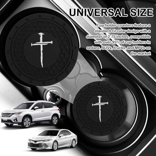 4PCS Portavasos para Auto con Diseño de Cruz Cristiana miniatura 7