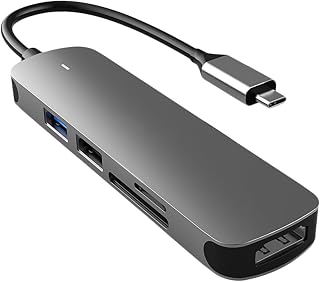 UKCOCO Multifunction Hub Adapter USB C Hub Adapter 1PC Five-in-One Practical Aluminum Alloy Durable Expansion Dock Computer Accessory Multiport Type-C Adapter Laptop USB C Transfer