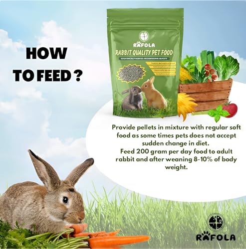 Image of Premium Rabbit Food-High Fiber Blend With Alfalfa, & Nutritious Vegetables-All Natural Pellets For Adult Rabbits, 1 Kg