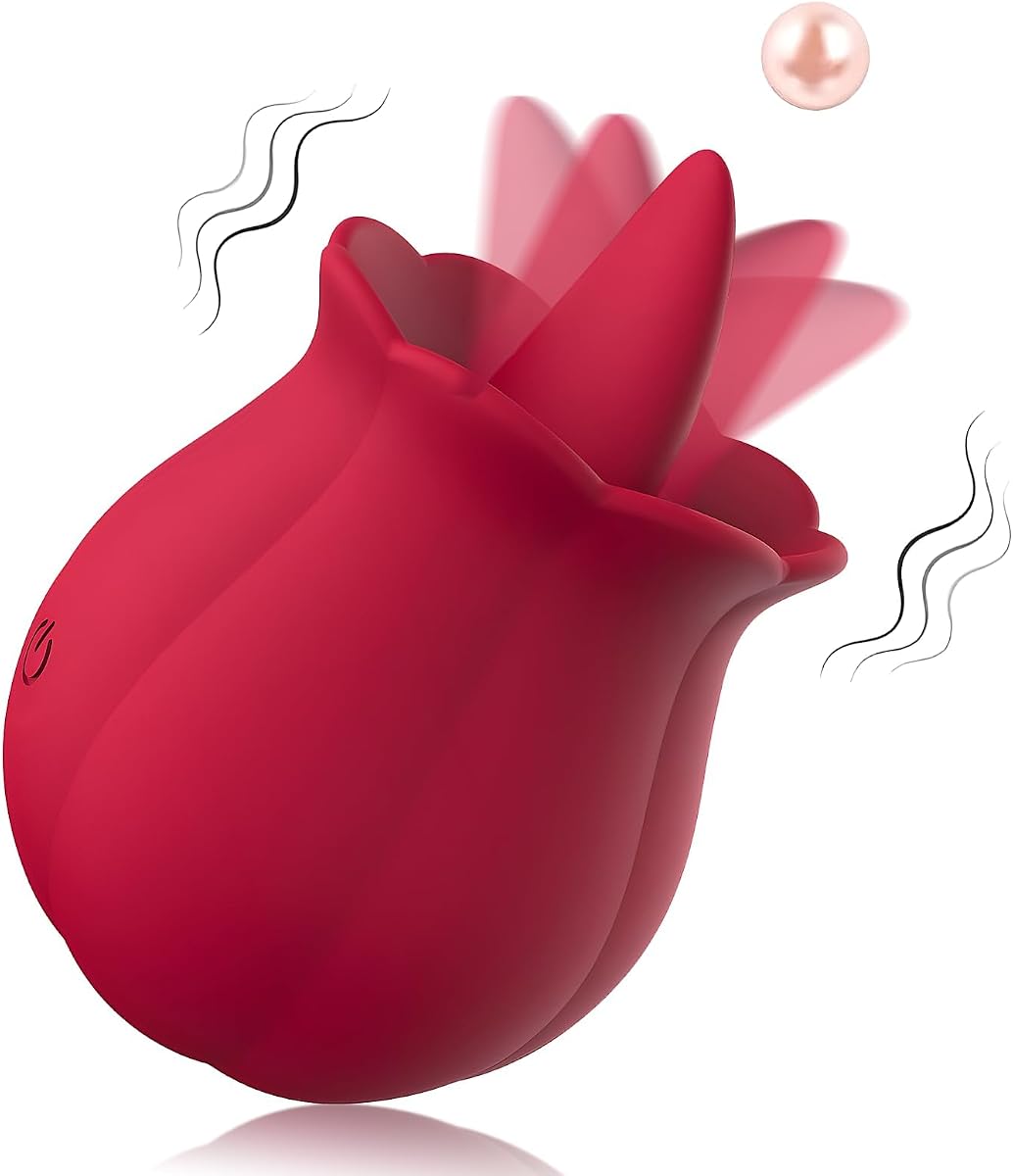 Clitoral Rose Sex Toys Vibrador Estimulador para Mujeres, Lamiendo Lengua Vibrante Rosa Juguetes para Adultos con 10 Modos de Vibración, para Parejas Mujer Anal Clítoris Pezón Orejas para Ella