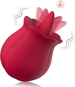 Tongue Clitoral Rose Vibrator, Sex Toys Vibration Stimulator for Women | Licking Rose Adult Toy | 10 Speed Vibrating, for Couples Female Anal Clitoris Nipple Ears G Spot for Her Pleasure, Red