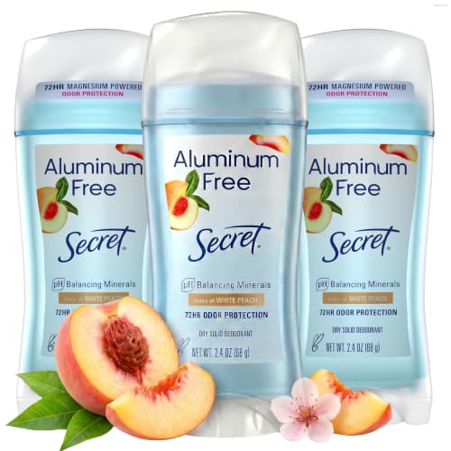 Secret Aluminum Free Deodorant | White Peach Scent | 2.4 oz (Pack Of 3) - image 1