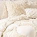 Lush Decor Avon Comforter Set, 3 Piece Set, King, Ivory - Romantic Farmhouse Bedding Set - Elegant Ruffle Bedding - Soft Textured Comforter - Country Cottage & Farmhouse Bedroom Decor