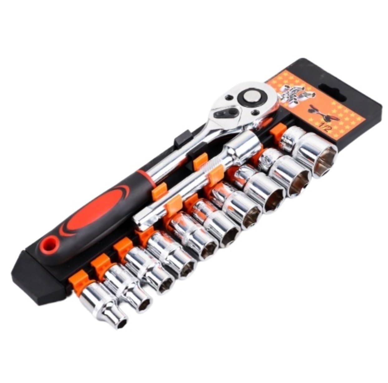 Set di Chiavi A Bussola Chiavi Aperte Set di Chiavi A Brugola Chiave A Cricchetto Cacciavite Strumenti di Riparazione Auto per Motociclette Utensili A Mano(1/2" Ratchet Wrench)