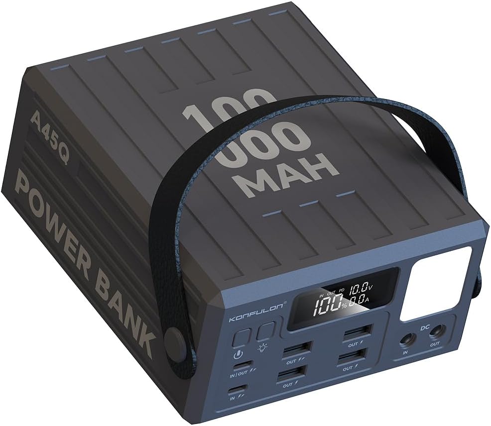 High Capacity Power Bank 100000mAh Fast Charging 22.5W PD 20W Portable USB C Battery Packs with 7 Outputs & LCD Display Battery Bank for iPhone, Samsung, iPad ,Macbook & Outdoors Camping (GREY)