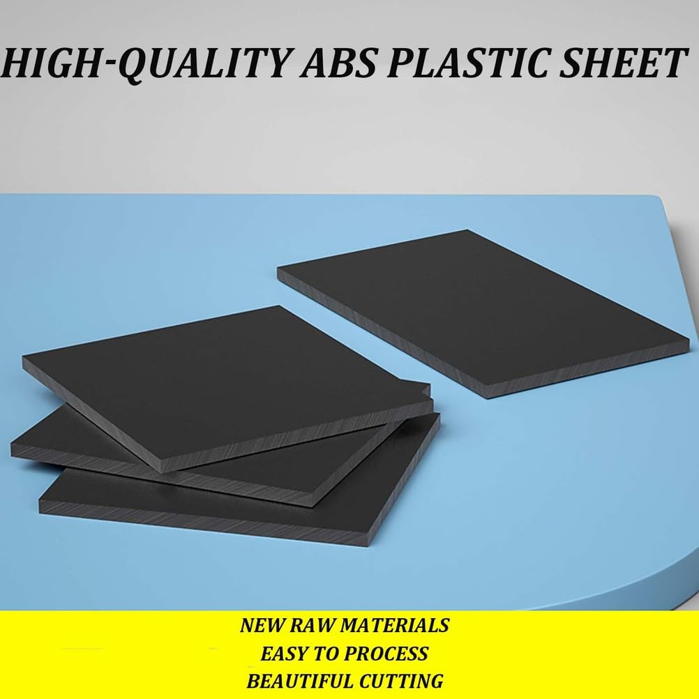 Hoja de plástico reutilizable ABS negro de 300 mm x 300 mm - 1 pieza(10mm)
