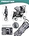 Double Stroller for Infant Toddler, Foldable Double Baby Stroller with Tandem Seating and Adjustable Backrest - Extra Gift Toys/Mosquito Net/Sleeping Mats/ 2 Hooks/ 2 Cotton Pads（Grey）