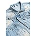 RANMCC Jean Jacket for Men Slim Fit Ripped Denim Jacket Coat (S, Light Blue2071-9)