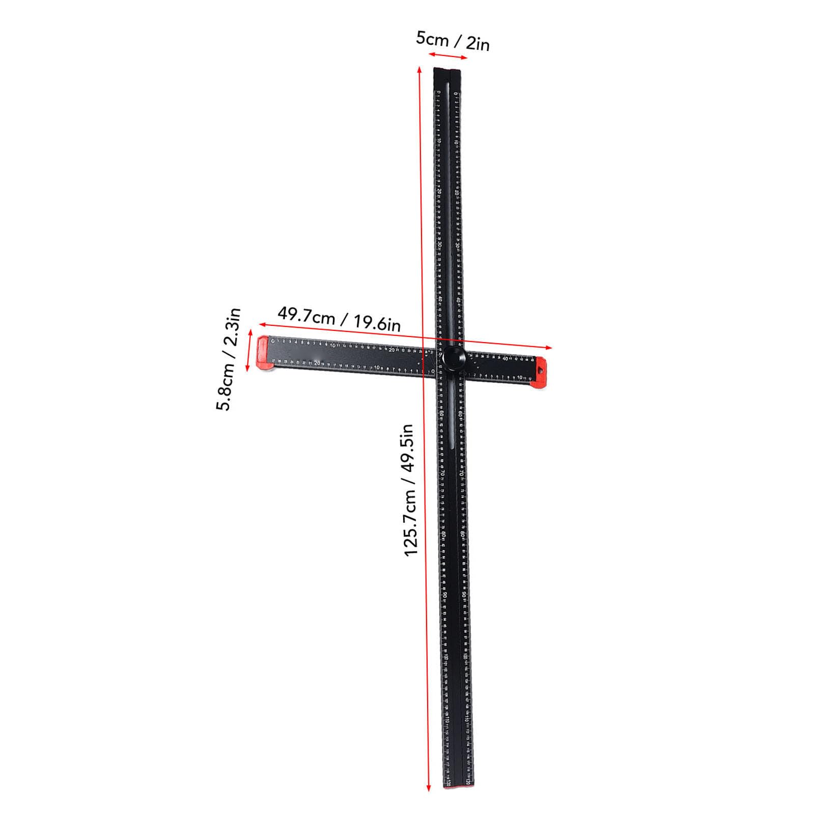 Linijka kombinowana typu T |Kwadratowy regulowany kąt ze stopu aluminium 1200 mm |Wielofunkcyjne narzędzie pomiarowe do obróbki drewna/budownictwa/majsterkowania |Wysoka